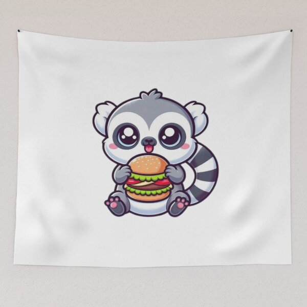 Item preview, lemur eating burger designed and sold by Eternalski.