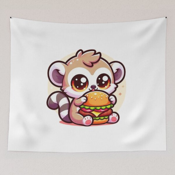 Item preview, lemur eating burger designed and sold by Eternalski.