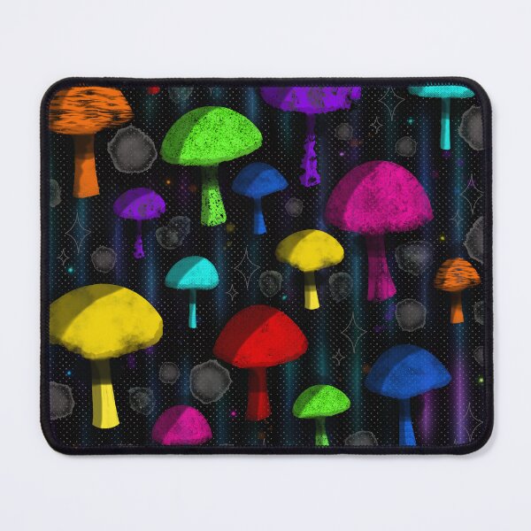 Item preview, Trippy Psychedelic Mushrooms print designed and sold by rainbowdazzle.