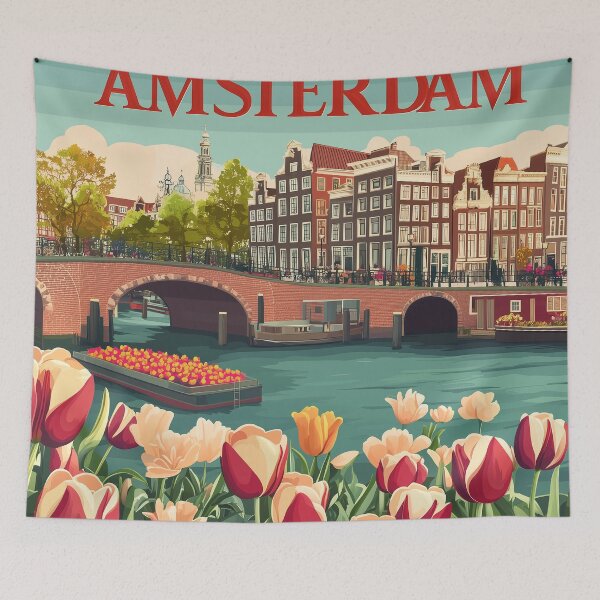 Item preview, Amsterdam Cityscape Art – Captivating Wall Decor Inspired by Dutch Canals & Architecture designed and sold by nomiraclehere.