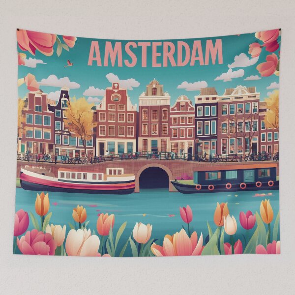 Item preview, Amsterdam Cityscape Art – Captivating Wall Decor Inspired by Dutch Canals & Architecture designed and sold by nomiraclehere.