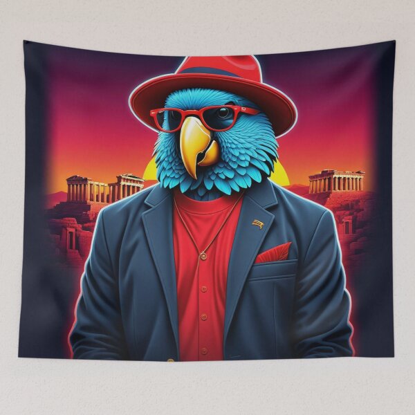 Item preview, Gabriel the Parrot Happy tourist visiting the monuments of Athens designed and sold by roman747.