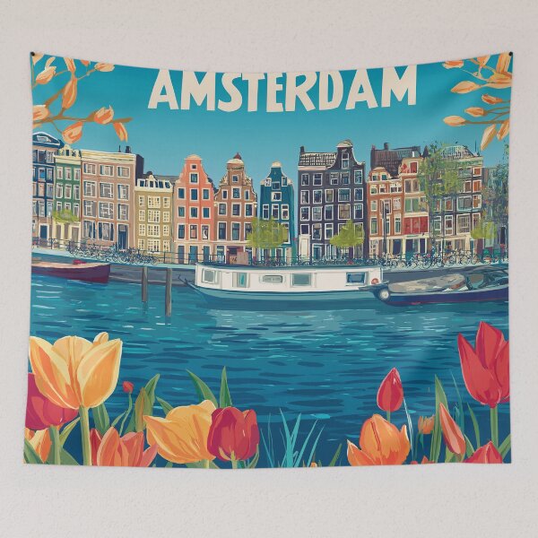 Item preview, Amsterdam Cityscape Art – Captivating Wall Decor Inspired by Dutch Canals & Architecture designed and sold by nomiraclehere.