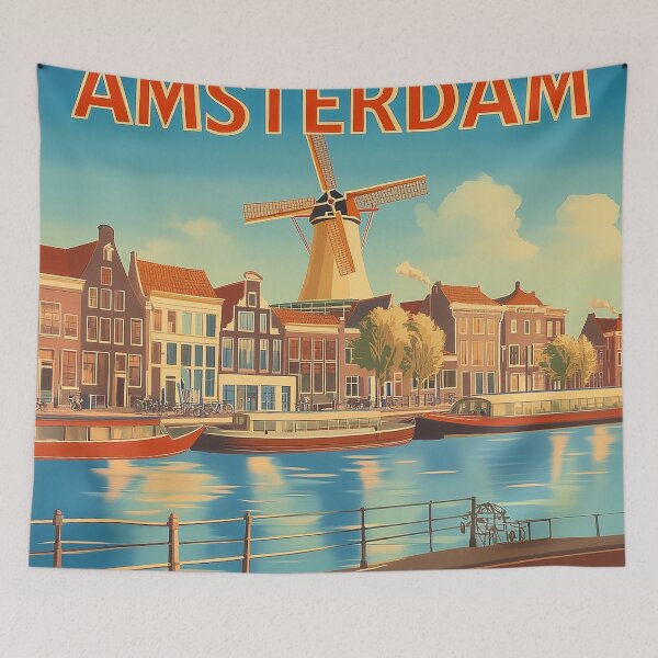 Item preview, Amsterdam Cityscape Art – Captivating Wall Decor Inspired by Dutch Canals & Architecture designed and sold by nomiraclehere.