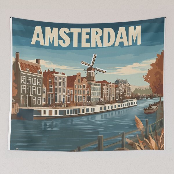 Item preview, Amsterdam Cityscape Art – Captivating Wall Decor Inspired by Dutch Canals & Architecture designed and sold by nomiraclehere.
