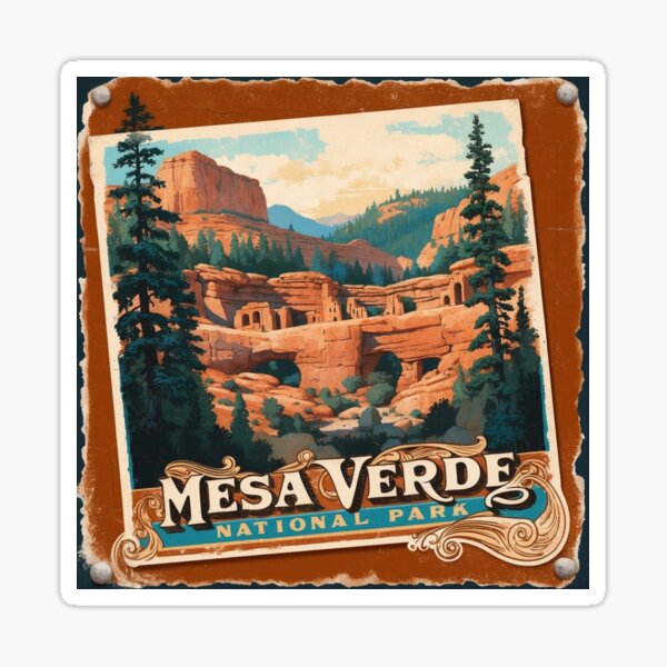 Item preview, Carte postale vintage rétro du parc national de Mesa Verde designed and sold by TravelPostcardGems.
