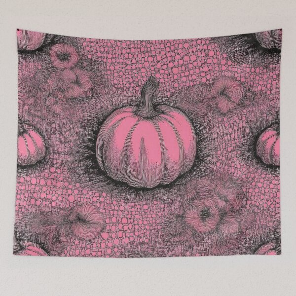 Item preview, Autumn composition - pumpkins entwined with autumn plants.1/pink designed and sold by My-fake-places.