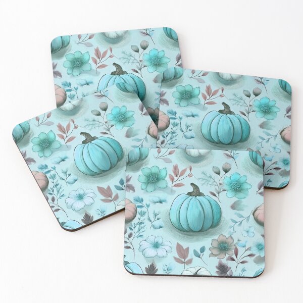 Item preview, Autumn composition - pumpkins entwined with autumn plants.2/ sky blue designed and sold by My-fake-places.