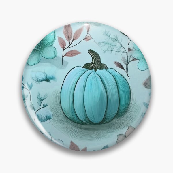 Item preview, Autumn composition - pumpkins entwined with autumn plants.2/ sky blue designed and sold by My-fake-places.