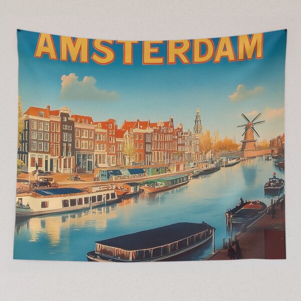 Item preview, Amsterdam Cityscape Art – Captivating Wall Decor Inspired by Dutch Canals & Architecture designed and sold by nomiraclehere.