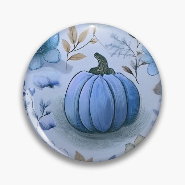 Item preview, Autumn composition - pumpkins entwined with autumn plants.2/ pastel navy blue designed and sold by My-fake-places.