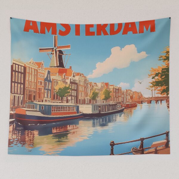 Item preview, Amsterdam Cityscape Art – Captivating Wall Decor Inspired by Dutch Canals & Architecture designed and sold by nomiraclehere.