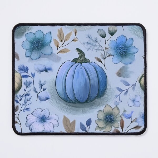 Item preview, Autumn composition - pumpkins entwined with autumn plants.2/ pastel navy blue designed and sold by My-fake-places.