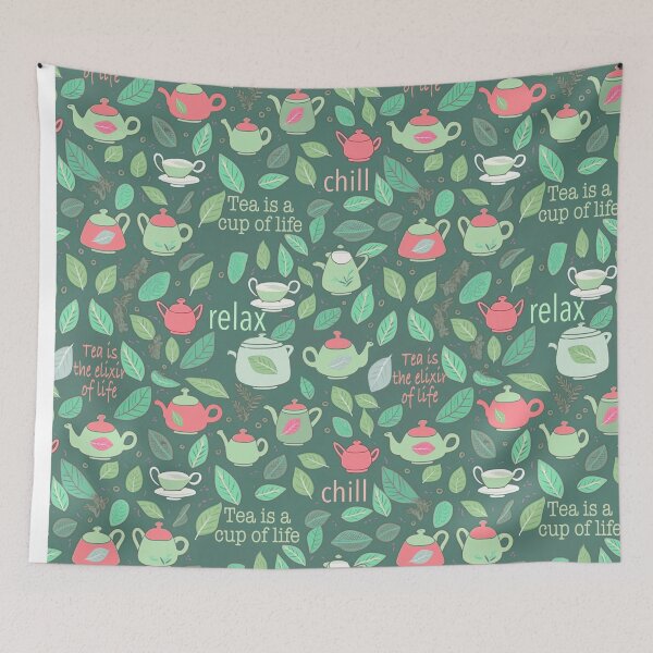 Item preview,  Tea is life Green and Red designed and sold by Alessandro Remo Mazzoni Remotextiles.