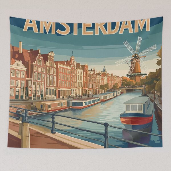 Item preview, Amsterdam Cityscape Art – Captivating Wall Decor Inspired by Dutch Canals & Architecture designed and sold by nomiraclehere.