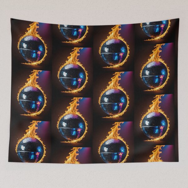 Item preview, disco ball, flames disco lights, On fire, club gift designed and sold by cheekylorns.