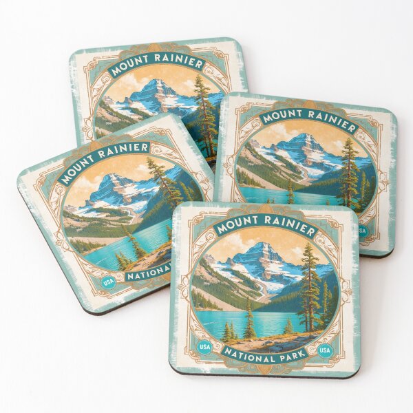 Item preview, Mount Rainier National Park Postcard Vintage Retro Travel designed and sold by TravelPostcardGems.