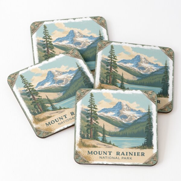 Item preview, Mount Rainier National Park Postcard Vintage Retro Travel designed and sold by TravelPostcardGems.