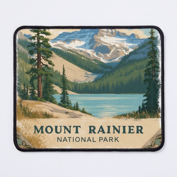 Item preview, Mount Rainier National Park Postcard Vintage Retro Travel designed and sold by TravelPostcardGems.
