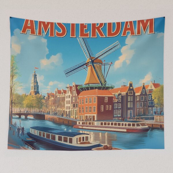 Item preview, Amsterdam Cityscape Art – Captivating Wall Decor Inspired by Dutch Canals & Architecture designed and sold by nomiraclehere.