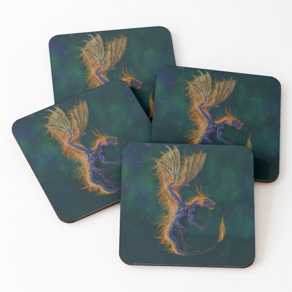Item preview, Fiery Dragon Over Nighttime Valley designed and sold by Strings & Wings.