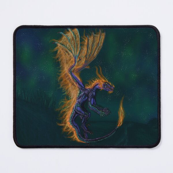 Item preview, Fiery Dragon Over Nighttime Valley designed and sold by Strings & Wings.