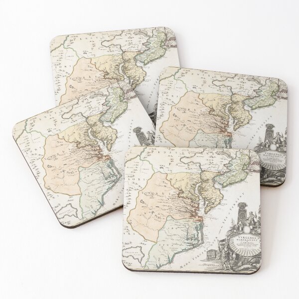 Item preview, 1730 Vintage map of Virginia and Maryland "VIRGINIA MARYLANDIA et CAROLINA IN AMERICA"  designed and sold by Jeditwins.