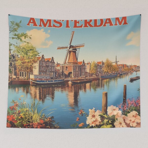 Item preview, Amsterdam Cityscape Art – Captivating Wall Decor Inspired by Dutch Canals & Architecture designed and sold by nomiraclehere.