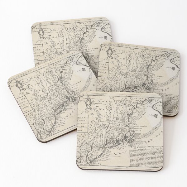Item preview, Antique Map 1729 "NEW ENGLAND, NEW YORK, NEW JERSEY and PENSILVANIA " designed and sold by Jeditwins.