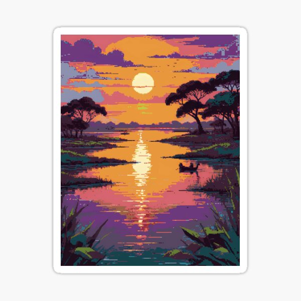 Vista previa del artículo con la obra «Reflexiones de píxeles sobre el río Chobe», diseñado y vendido por NaturePixel.