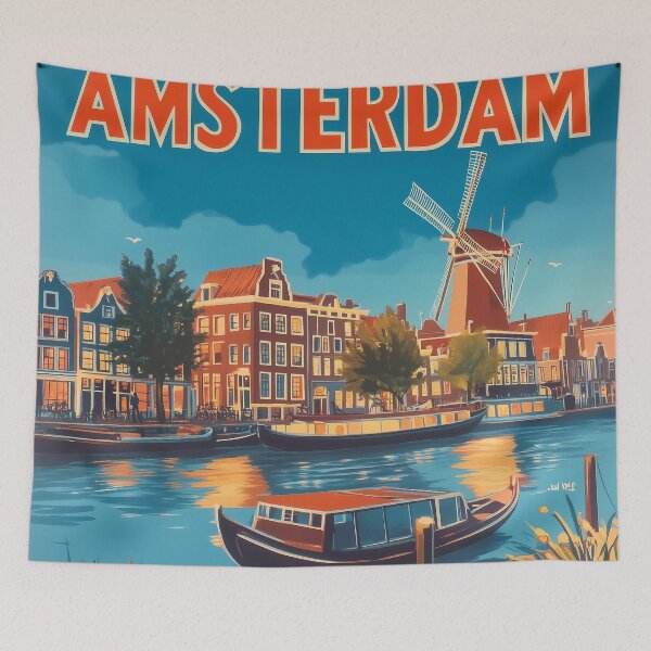Item preview, Amsterdam Cityscape Art – Captivating Wall Decor Inspired by Dutch Canals & Architecture designed and sold by nomiraclehere.