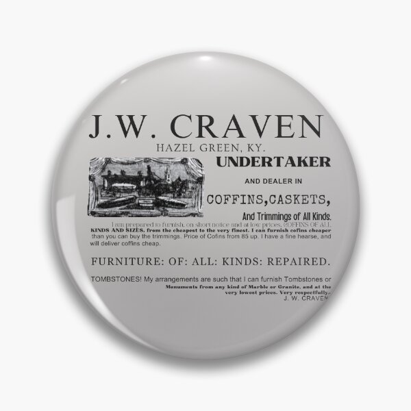 Item preview, J.W. Craven Undertaker , Hazel Green, KY designed and sold by JoezPlace.