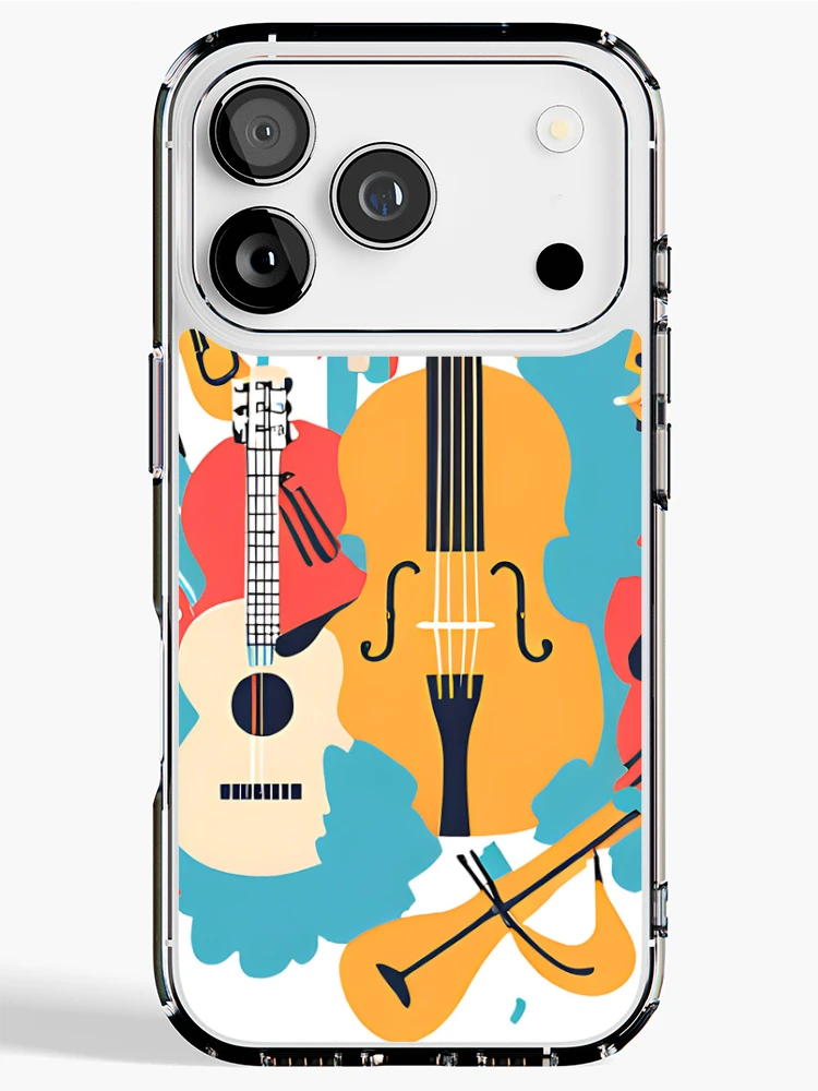 Thumbnail 1 of 5, iPhone Case, Exploding Musical Instruments designed and sold by Teehiv.
