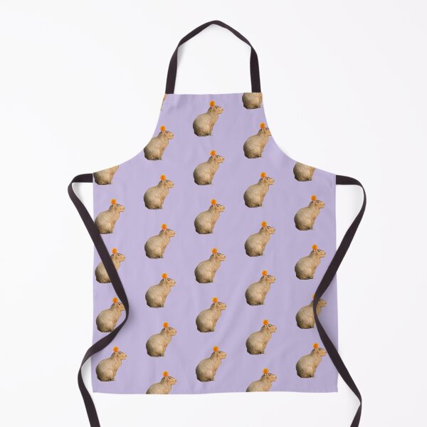 Item preview, Capybara with Orange on Head Purple Background designed and sold by GeekyGirlsGarb.