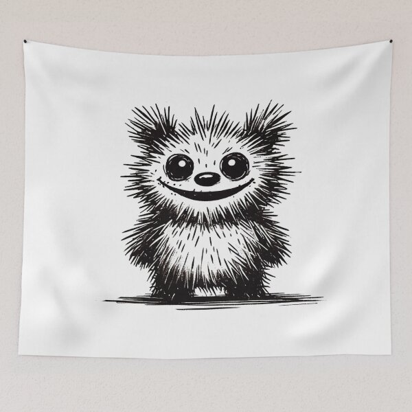 Item preview, Scruffy Plush Bear Monster - Playful Creature designed and sold by Blink Art Studio.