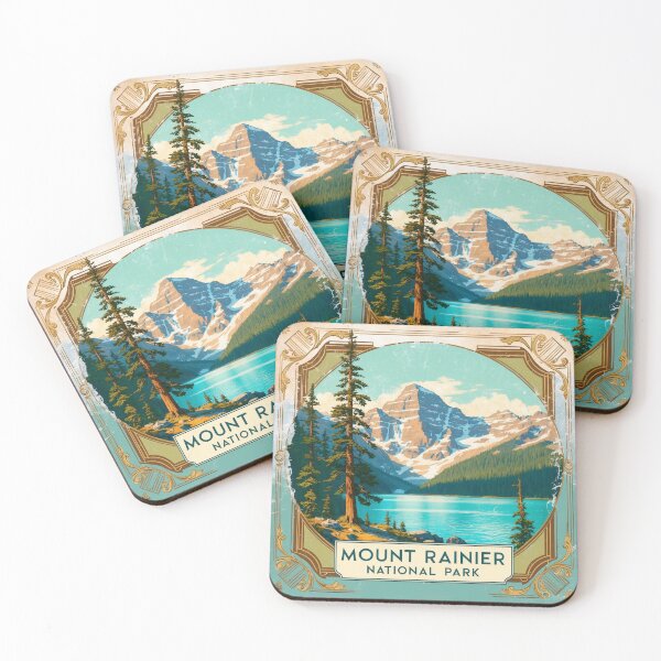 Item preview, Mount Rainier National Park Postcard Vintage Retro Travel designed and sold by TravelPostcardGems.