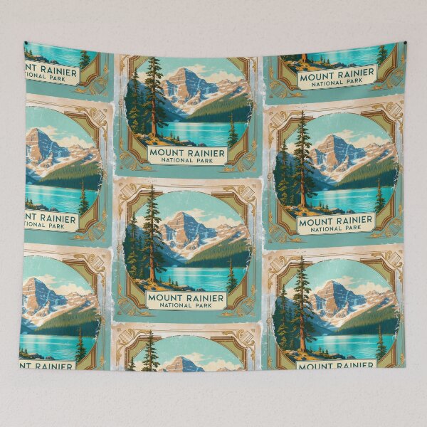 Item preview, Mount Rainier National Park Postcard Vintage Retro Travel designed and sold by TravelPostcardGems.
