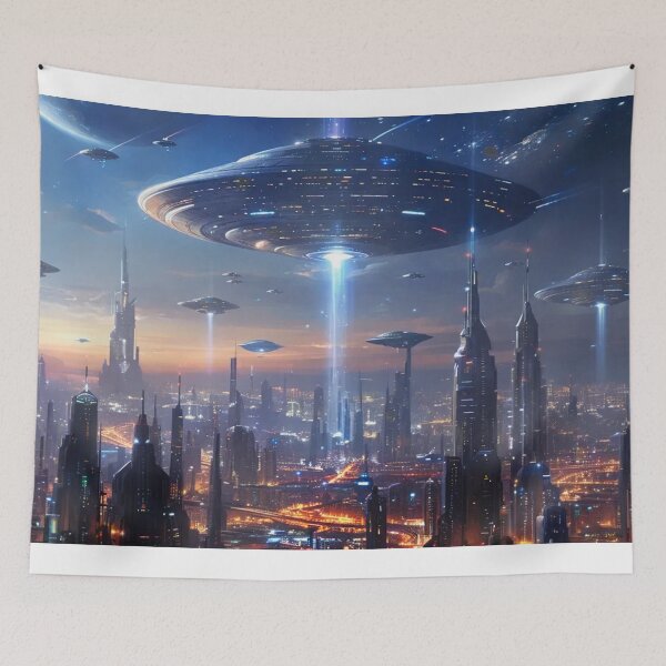 Item preview, City of Lights - Aliens and Ufos designed and sold by eXtraHumans.