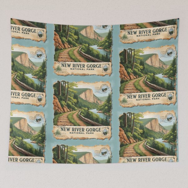 Item preview, New River Gorge National Park Postcard Vintage Retro Travel designed and sold by TravelPostcardGems.
