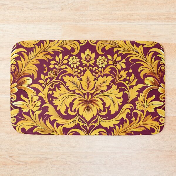 Item preview, Elegant Golden Floral Pattern Rich Maroon Background Luxurious Design Decorative Art designed and sold by Rostislav Bouda.