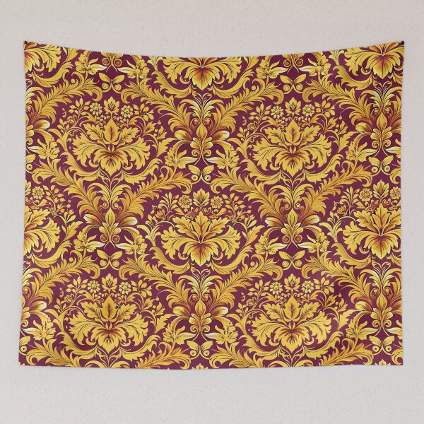 Item preview, Elegant Golden Floral Pattern Rich Maroon Background Luxurious Design Decorative Art designed and sold by Rostislav Bouda.