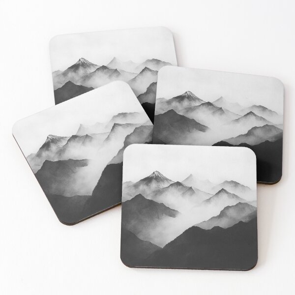 Item preview, Dark Foggy Mountains Landscape, Nature Wall Art designed and sold by NicolasGlowArt.