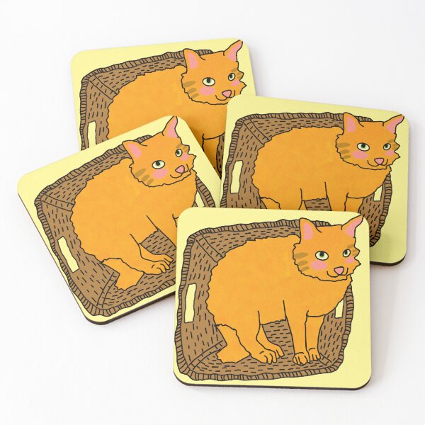 Item preview, Naughty Cat in the basket designed and sold by Kaewtaming.