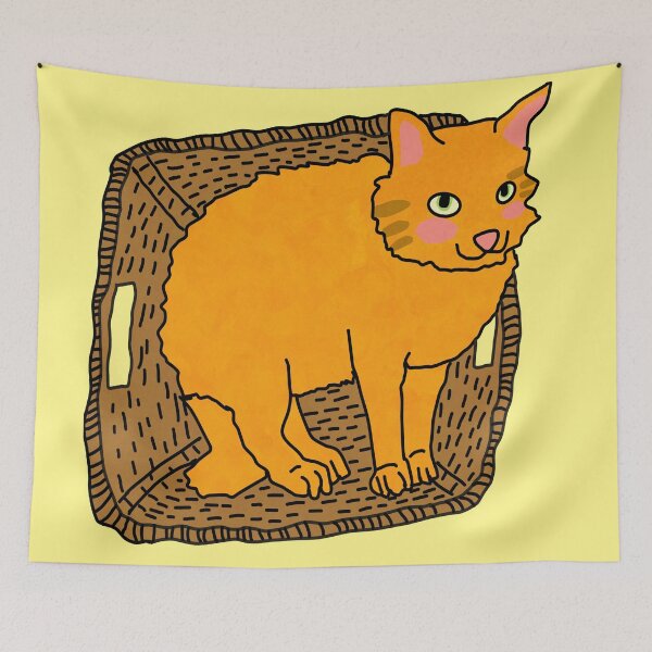 Item preview, Naughty Cat in the basket designed and sold by Kaewtaming.