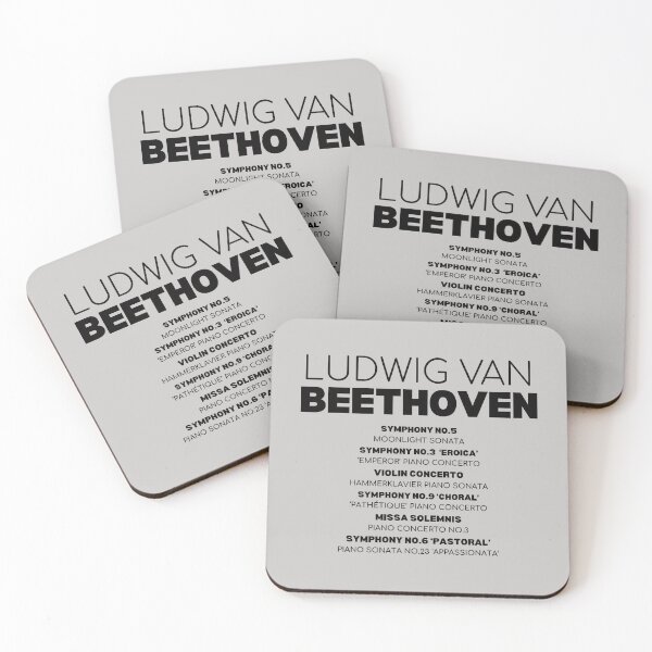 Item preview, Beethoven Famous Works - Black Text designed and sold by TheVitruvianCat.