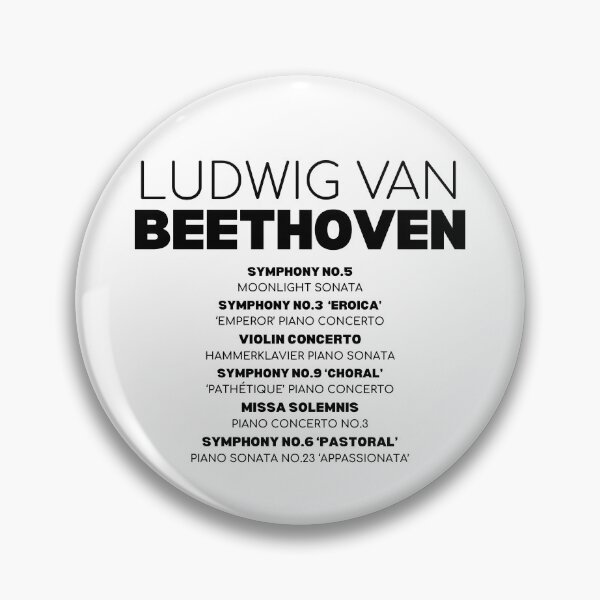 Item preview, Beethoven Famous Works - Black Text designed and sold by TheVitruvianCat.