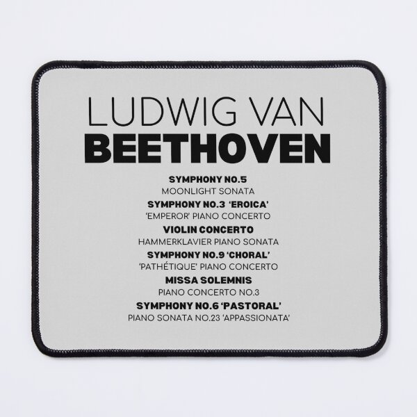 Item preview, Beethoven Famous Works - Black Text designed and sold by TheVitruvianCat.