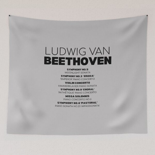 Item preview, Beethoven Famous Works - Black Text designed and sold by TheVitruvianCat.