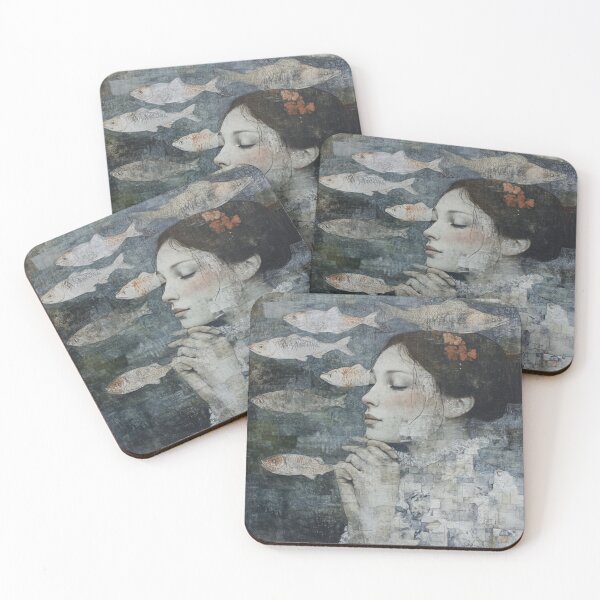 Item preview, surrealism woman fish art surreal dream beautiful ocean  designed and sold by MaciejPetelski.