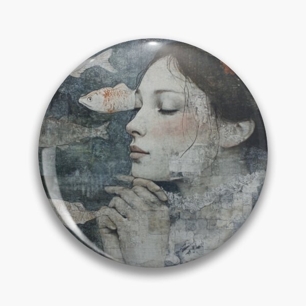 Item preview, surrealism woman fish art surreal dream beautiful ocean  designed and sold by MaciejPetelski.